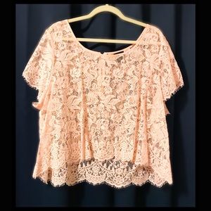 Lace Crop Top in Blush